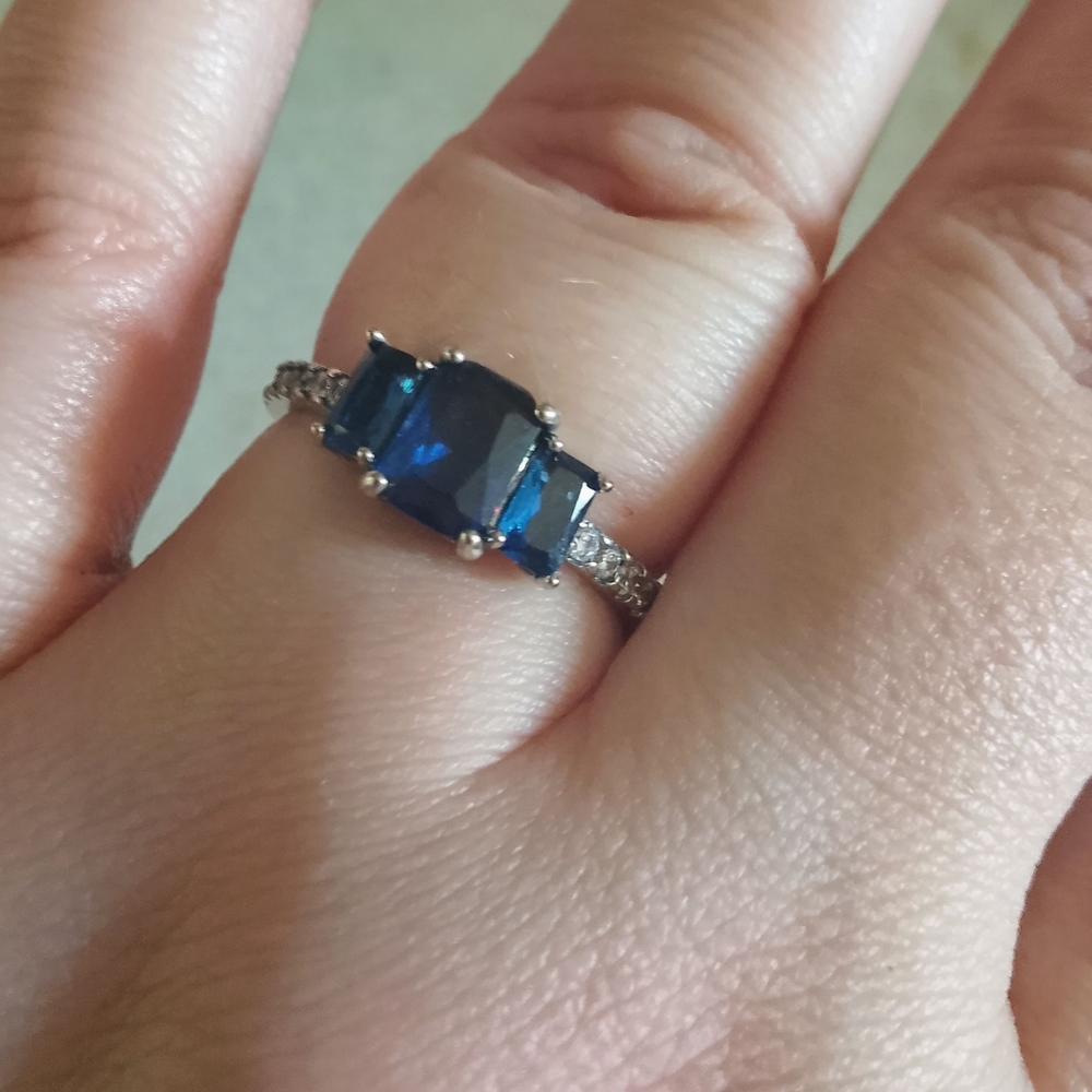 Pandora Blue and Silver Gemstone Ring